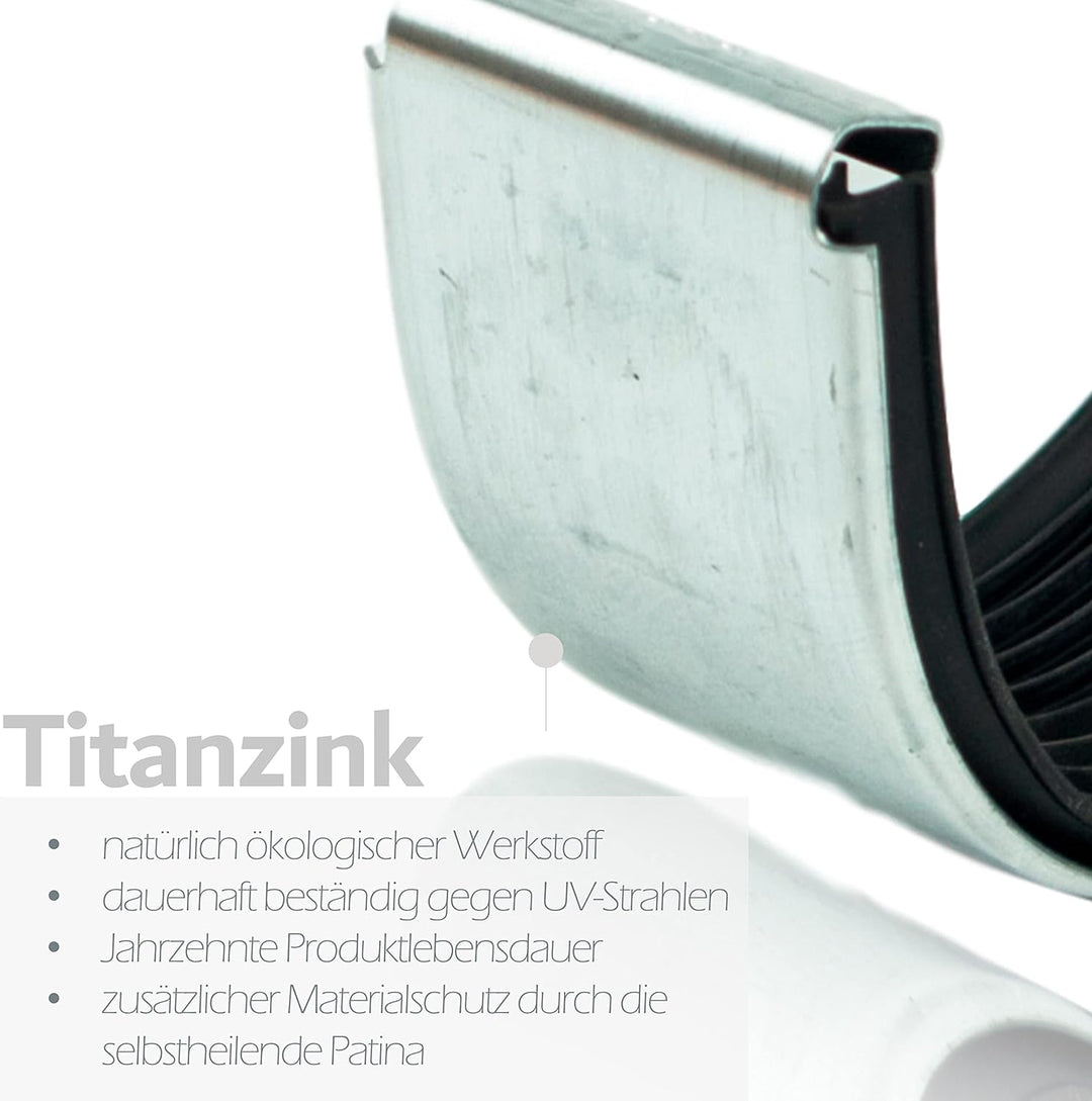 Zink Rinnenverbinder für 33er Dachrinne inkl. Wulstverbinder und Schnappverschluss mit EPDM Dichtung