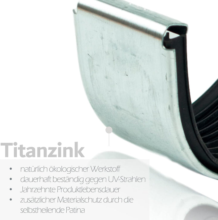 Zink Rinnenverbinder für 33er Dachrinne inkl. Wulstverbinder und Schnappverschluss mit EPDM Dichtung
