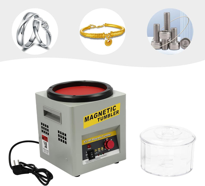 Magnetische Trommel Schmuck Poliermaschine Schmuckpoliermaschine mit Zeitfunktion, 220V 2000RPM Magn