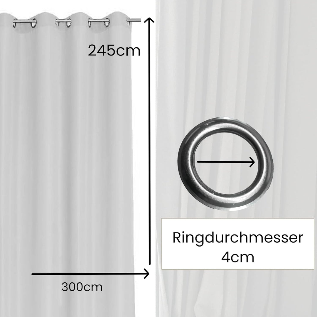 Cleanlevel EST 2016 Verdunkelungsvorhang Gardinen Übergrösse mit Ösen Ösengardine Blickdicht 300cm (