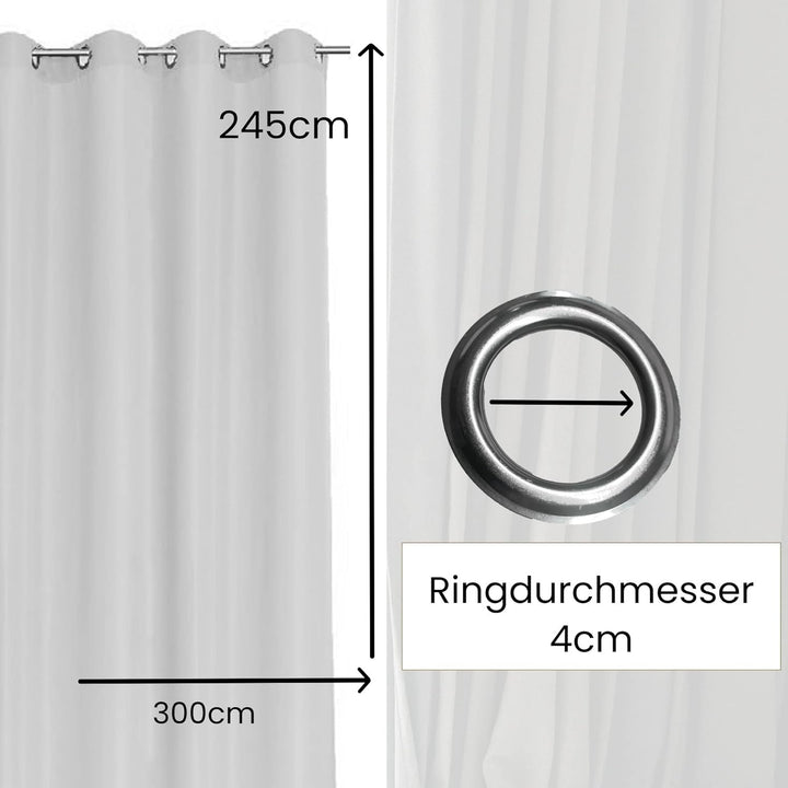 Cleanlevel EST 2016 Verdunkelungsvorhang Gardinen Übergrösse mit Ösen Ösengardine Blickdicht 300cm (