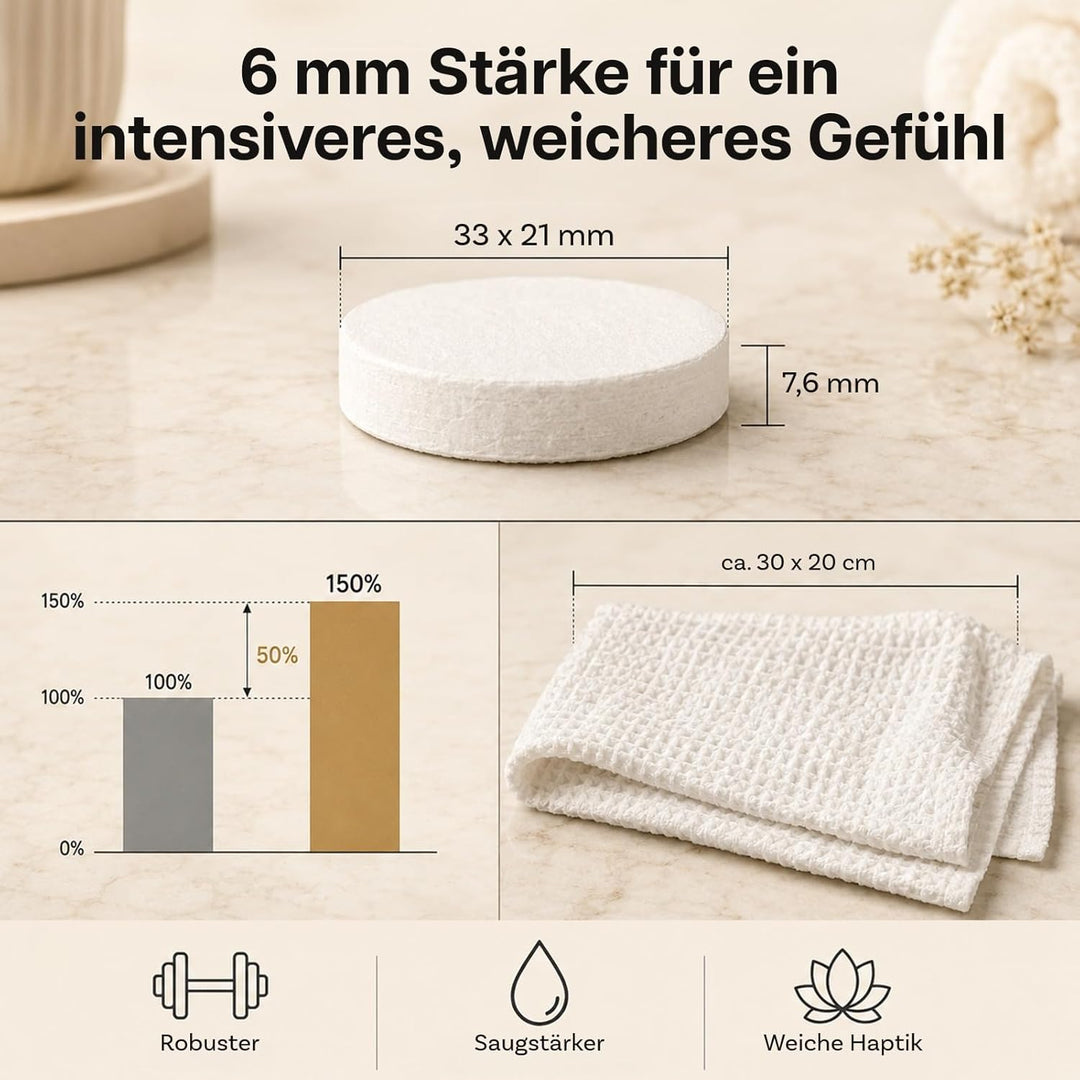 MMOBIEL Komprimierte Einwegtücher für Gesichtspflege 400 Stück 33×21×7,6 mm Zellulose-Gesichtstücher