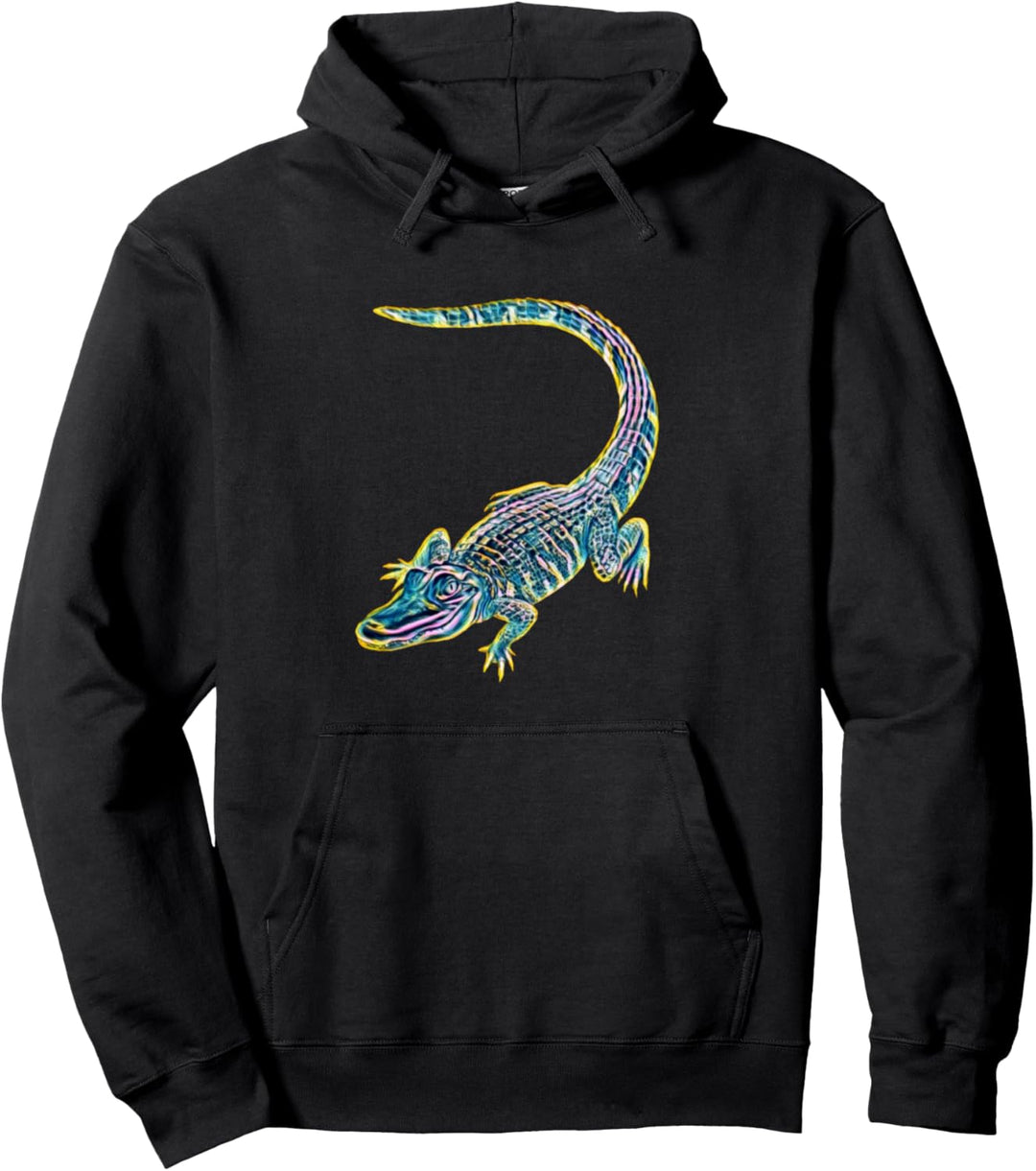 Krokodil Motiv Alligator Reptilien Echse Raubtiere Krokodile Pullover Hoodie