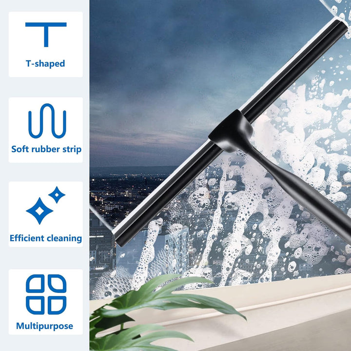 Zindoo Duschabzieher, 24,5 x 17 cm Abzieher Dusche Edelstahl Fensterabzieher mit Besonderes Saughake