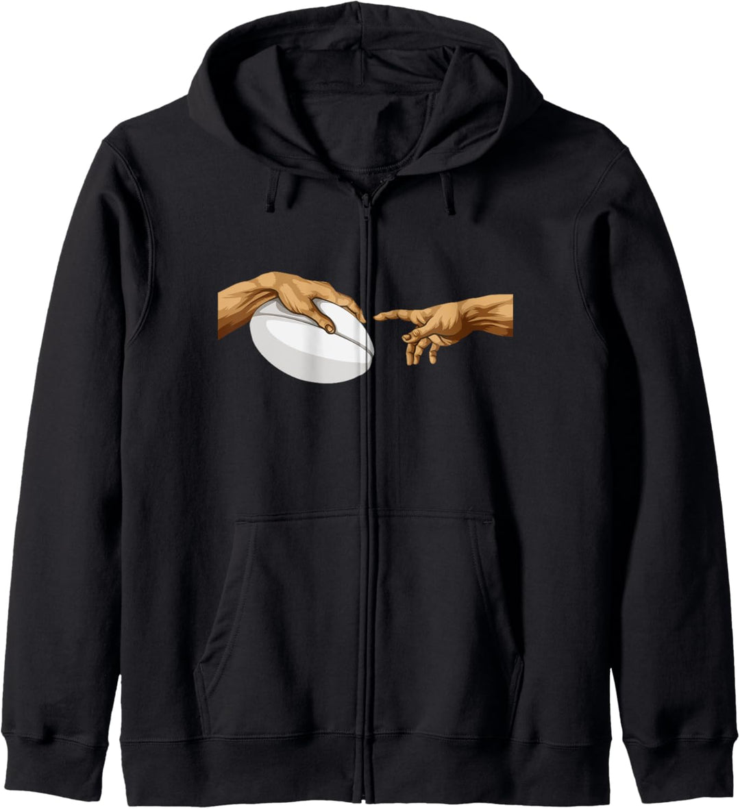 Rugby "Die Erschaffung Adams" Michelangelos Hand Kapuzenjacke