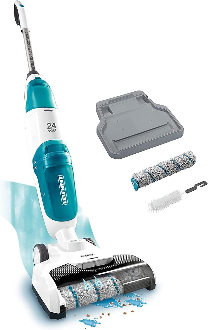 Leifheit Set Akku Saugwischer Regulus Aqua PowerVac inkl. zwei Ersatzrollen, saugen und wischen, Nas