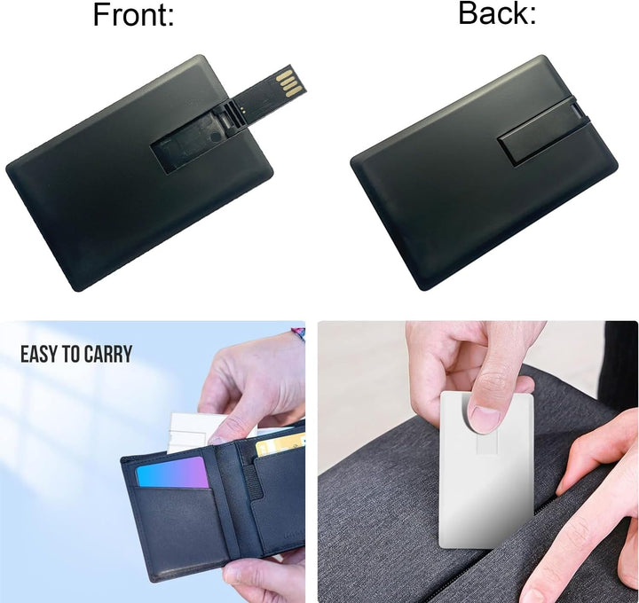 USB-Speicherstick, 8 GB, 10 Stück, Kreditkarten-Design Schwarz 2 GB