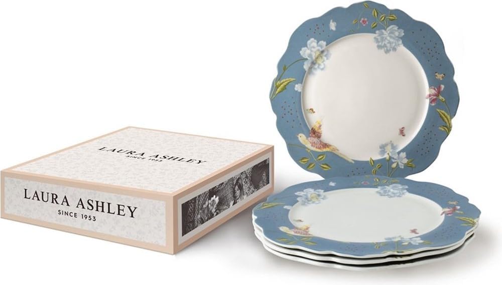 Laura Ashley Heritage Collectables Geschenkset 4 Teller 24,5 cm Seaspray Uni Porzellan