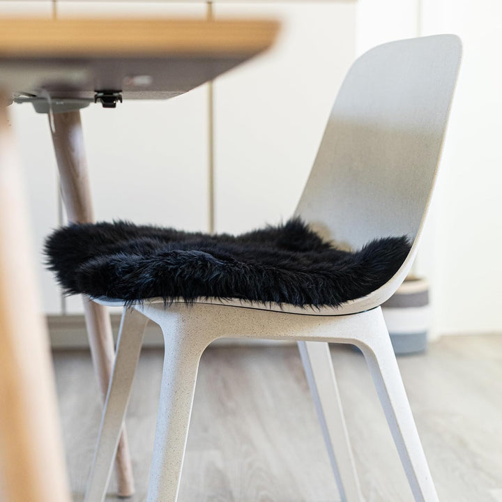 Nordic Sheep Lammfell Kissen 40x40 cm | 4er Pack | Weiches Fell für Stühle & Sofa | Gemütliches Sitz