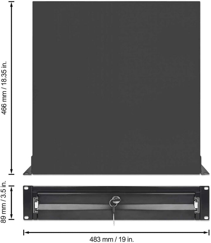 Intellinet 19" Schublade 2HE abschliessbar 466mm tief schwarz
