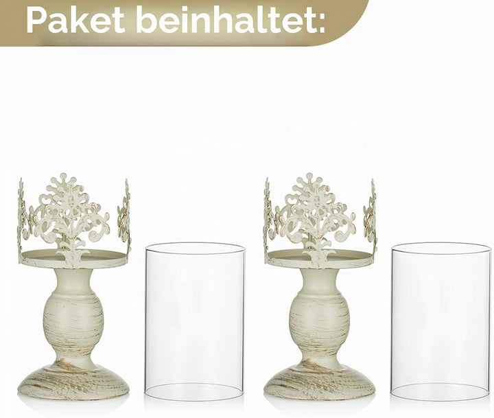 NUPTIO 2 Stücke Vintag Design Geschnitzter Kerzenständer, Paket Aktualisiert Hochzeit Party Weihnach