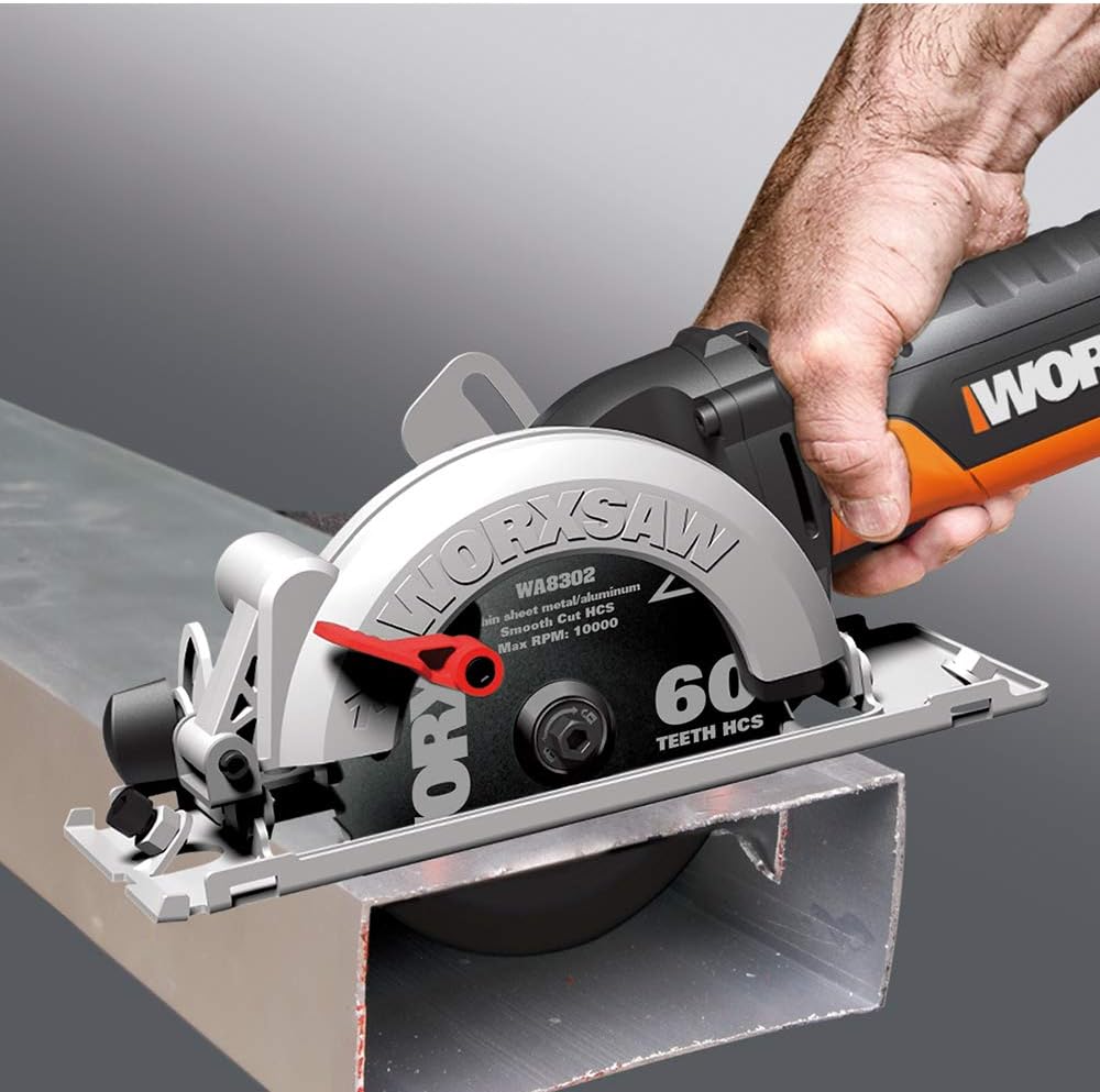 WORX WX439 Kompakt-Handkreissäge 480W - zum Sägen von Metall, Plastik, Holz, Stein und Fliesen - 120