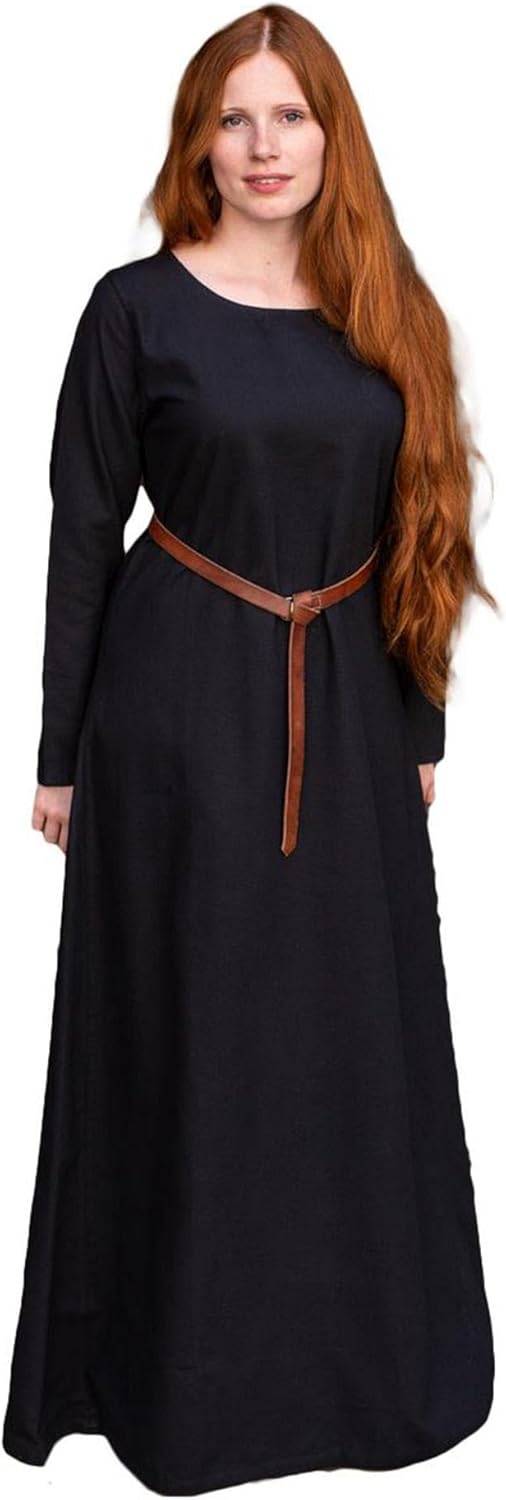 Burgschneider - Unterkleid Freya - Schwarz (M, für Damen &amp; Herren, Baumwolle) Historisch - Early Med