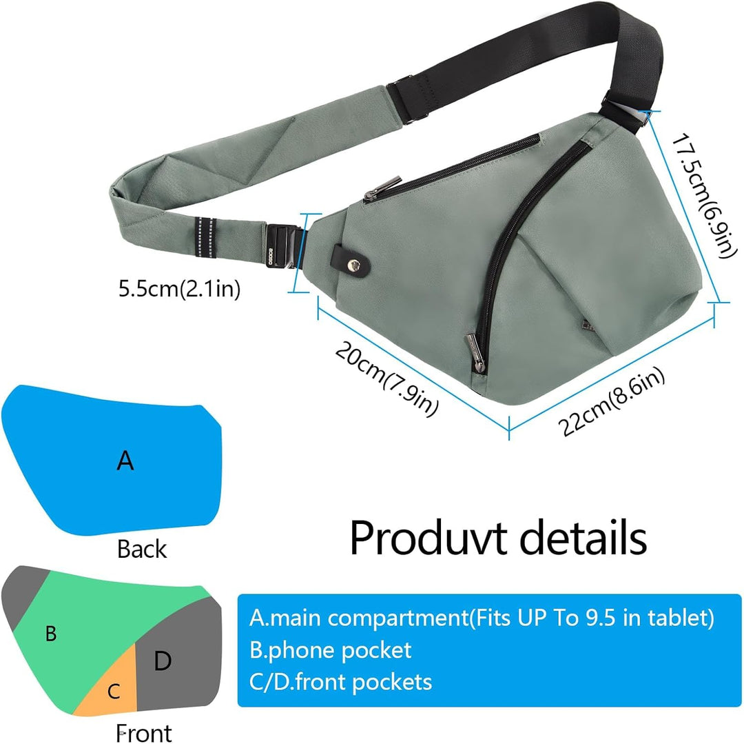 Umhängetaschen Herren RFID Wasserfeste Mini Bauchtasche Mehrere Taschen Schultertasche Anti-Diebstah
