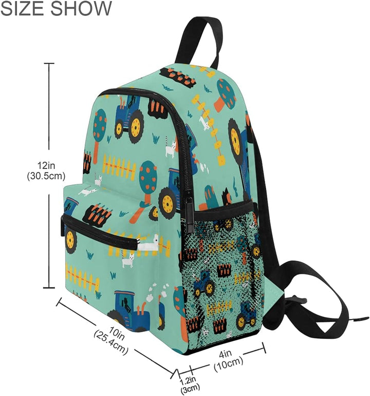 Mnsruu Nahtloser Kinderrucksack, Traktoren-Rucksack, Kleinkinder-Rucksack, Vorschultasche, Kindergar