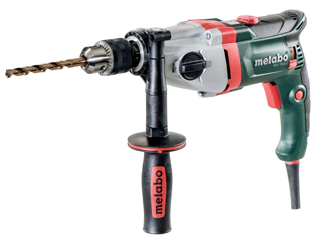 metabo Bohrmaschine BEV 1300-2, 1300W 2-Gang Bohrer für Holz &amp; Stahl | Netzbetriebene Schlagbohrmasc