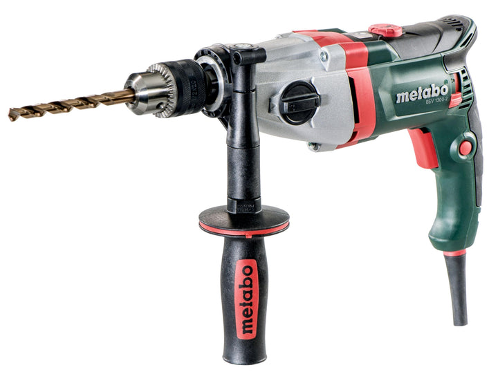 metabo Bohrmaschine BEV 1300-2, 1300W 2-Gang Bohrer für Holz &amp; Stahl | Netzbetriebene Schlagbohrmasc