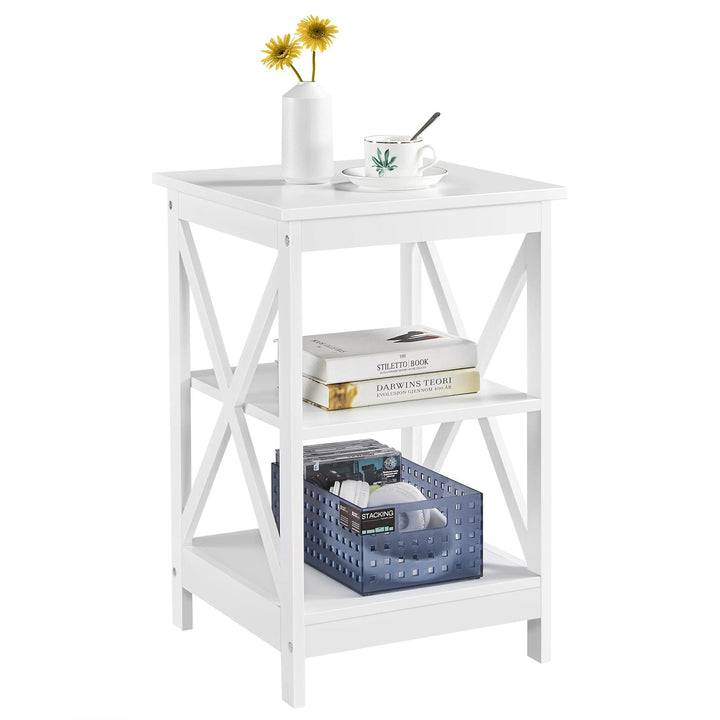 Yaheetech Beistelltisch 3 Ebenen, Nachttisch, Nachtschrank, Sofatisch Couchtisch für Schlafzimmer, W