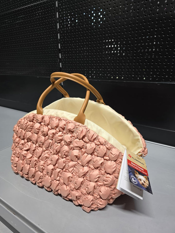 Hundetasche - Tragetasche Yzma Rosa – 42x26x25cm – Polyester – 2 Tragegriffe – Wendekissen – Einsatz