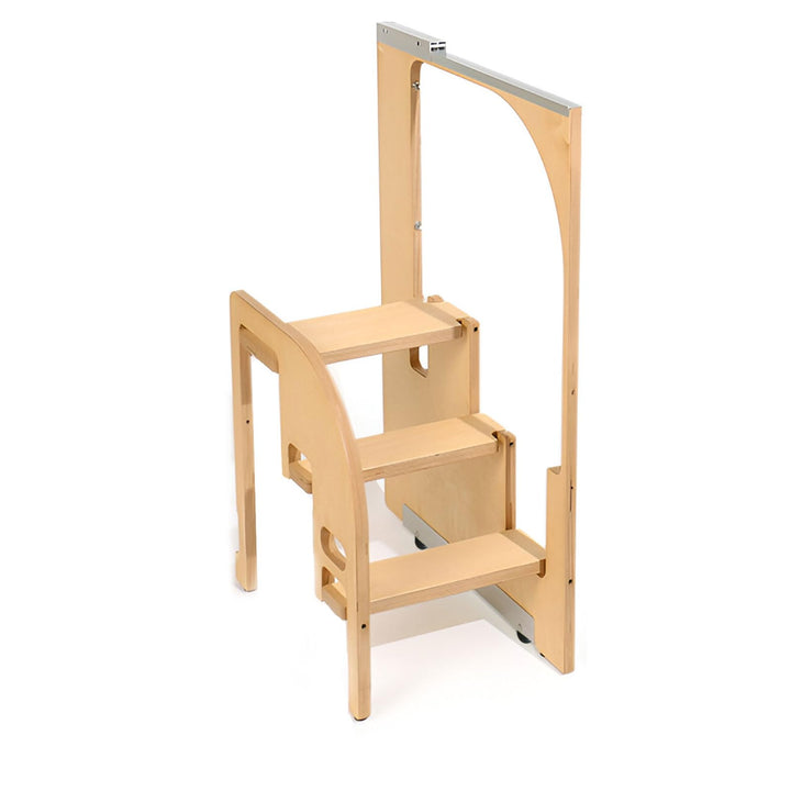 AIZYR Klappbarer Tritthocker Holztritthocker, Klappbarer Höhenverstellhocker Für Die Küche Stehhocke
