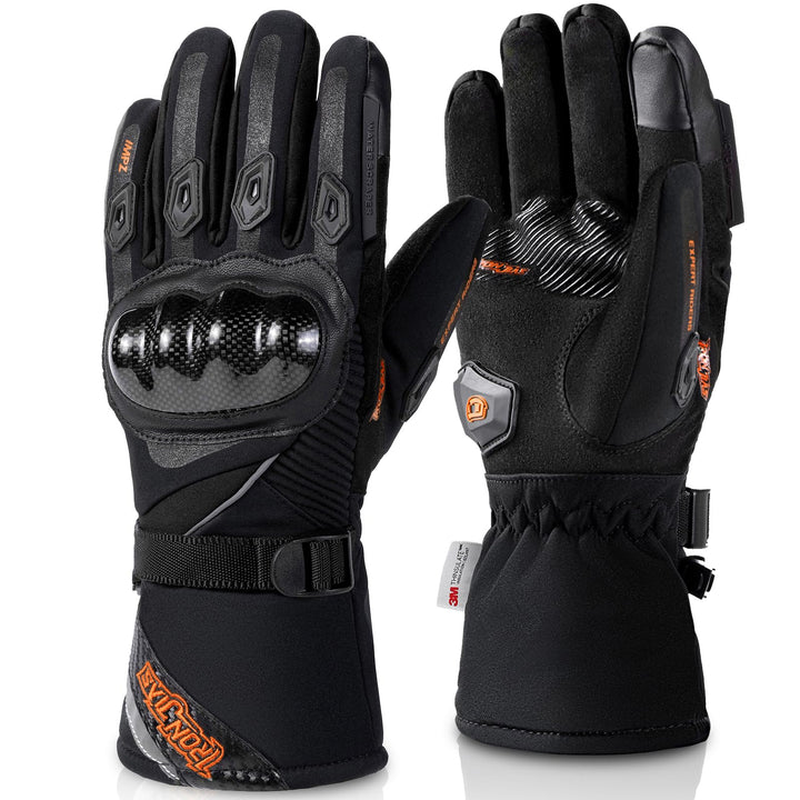 BORLENI Winter Motorradhandschuhe Herren, Motorrad Handschuhe Herr Warm Winterhandschuhe Wasserdicht