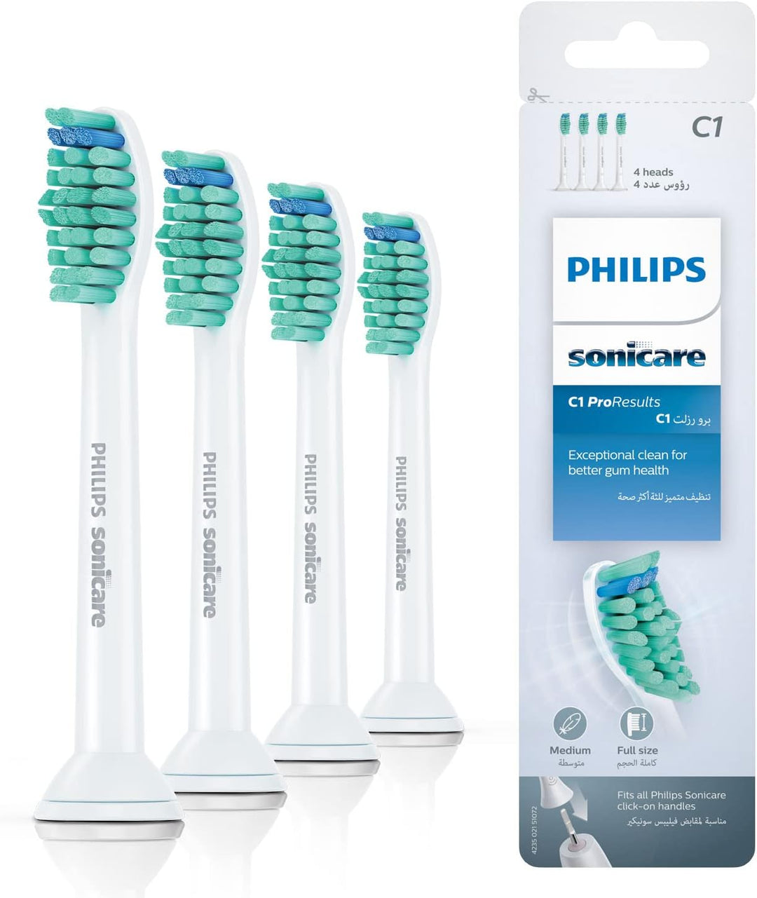 Philips Sonicare Original ProResults Standard Schallzahnbürstenköpfe - 4er-Pack in Weiss (Modell HX6