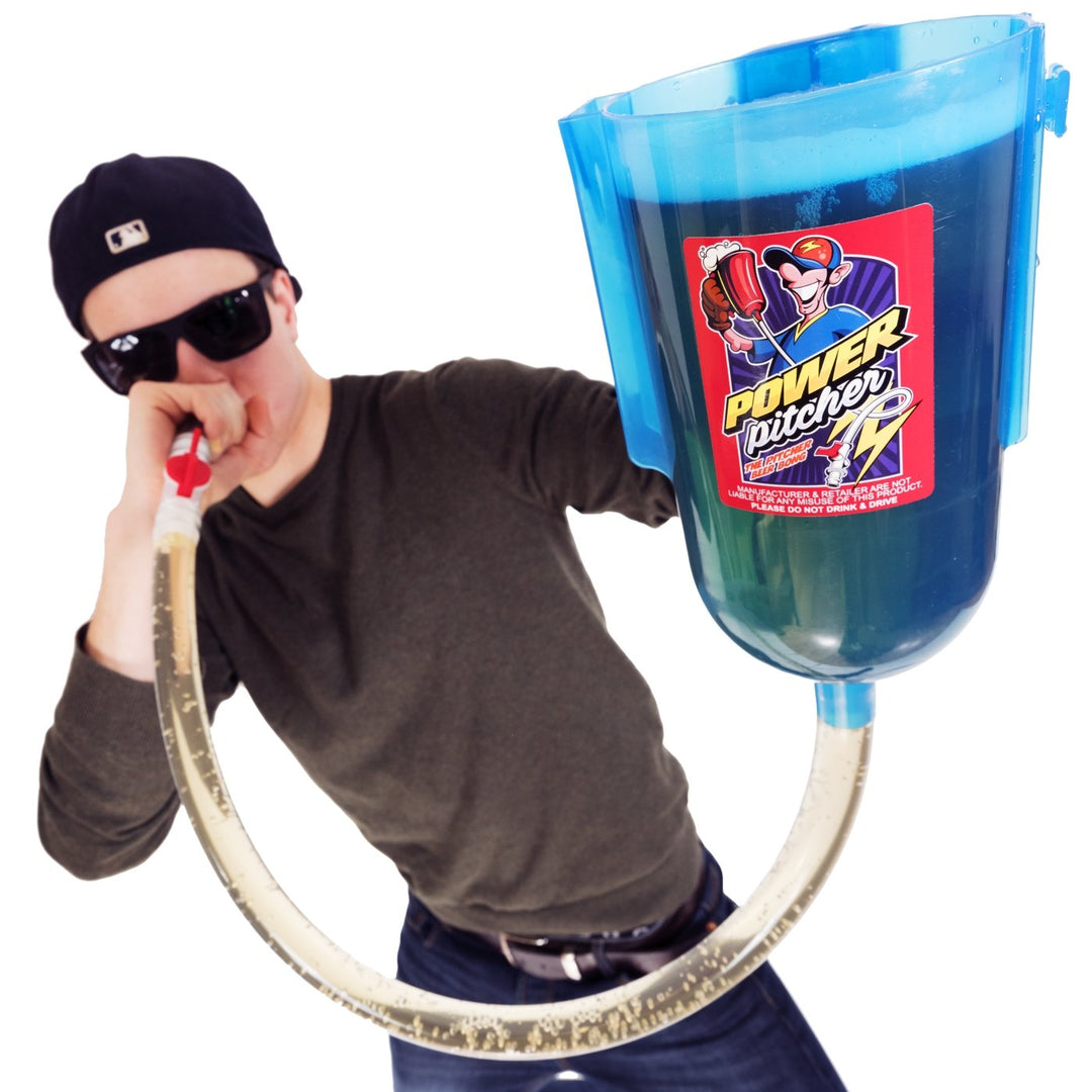 POWER PITCHER Bier-Bong | Premium Party Bier-Trichter | 2 Liter | mit Griff | inkl NEUES Ventil | Be