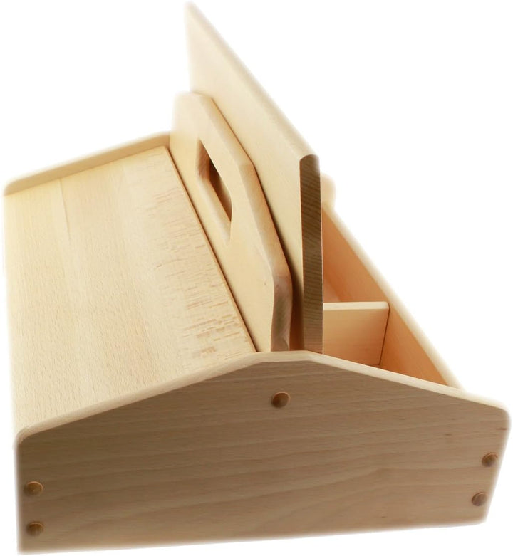 TelMo Schuhputzkasten aus Buchenholz 40x20x31cm zweiseitig