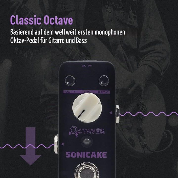 SONICAKE Octave Guitar Pedal Octave Gitarren Bass Effektpedal Analog Classic Octaver True Bypass, Oc