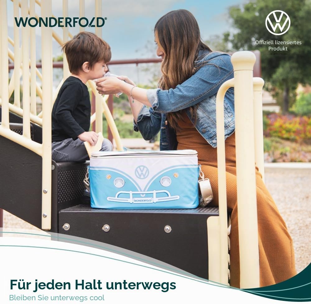 WONDERFOLD VW Parents Konsole Kinderwagen Organizer mit Getränkehalter Wickeltasche Buggy Salbeigrün