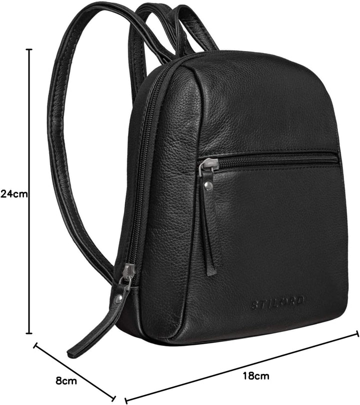 STILORD 'Lia' Mini Rucksack Damen Leder Kleiner Daypack Lederrucksack Vintage Rucksackhandtasche für