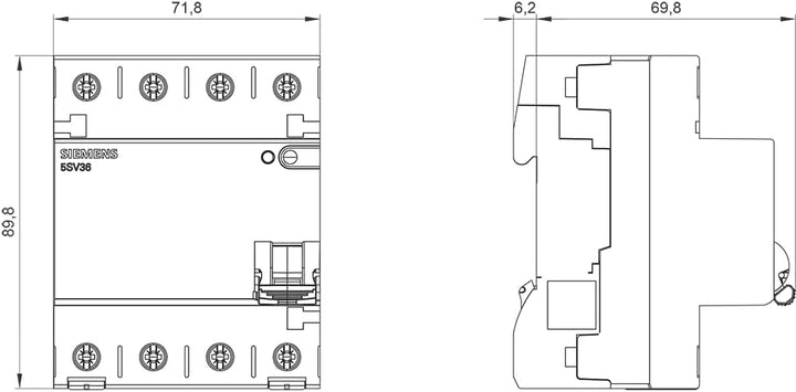 Siemens 5SV33464 FI-Schutzschalter 3P+N TypB kurzzeitverzögert 30mA 63A 400V