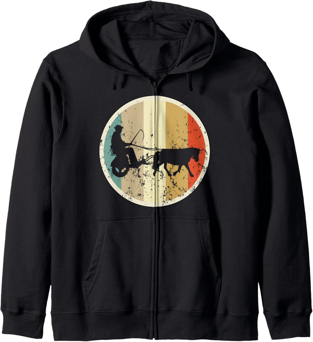 Pferdekutsche Kutsche Pony Pferde Retro Vintage Grunge Fun Kapuzenjacke