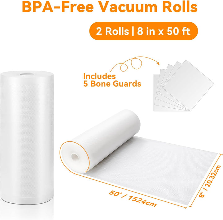 Wevac 2 Rollen 20x1500cm Vakuumierbeutel, Vakuumierrollen für Lebensmittel, geeignet für Food Saver.