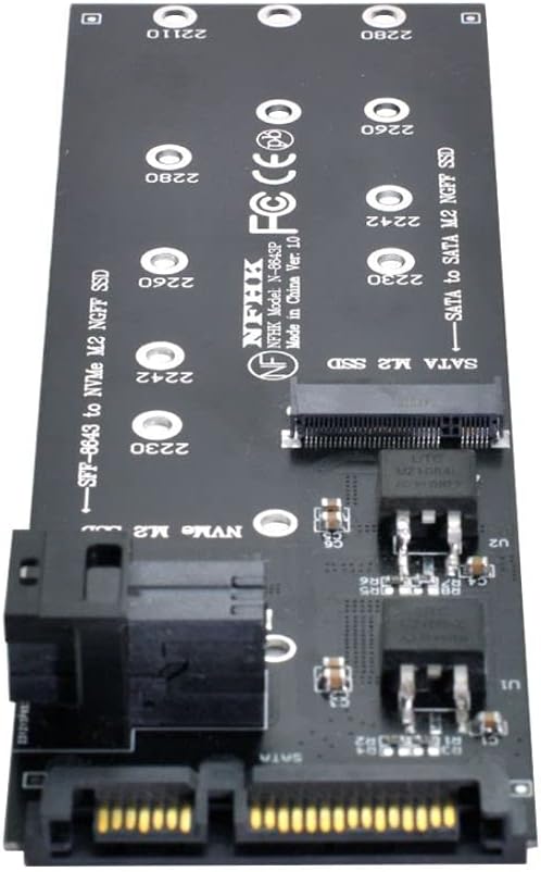 ChenYang M.2 NGFF zu SATA & NVME PCIe SSD zu SFF-8643 Erweiterungskartenadapter für Mainboard (funkt