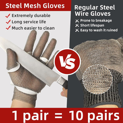 Schwer kettenhandschuh metzger Schnittschutzhandschuhe schnittfeste edelstahl handschuh für Lebensmi
