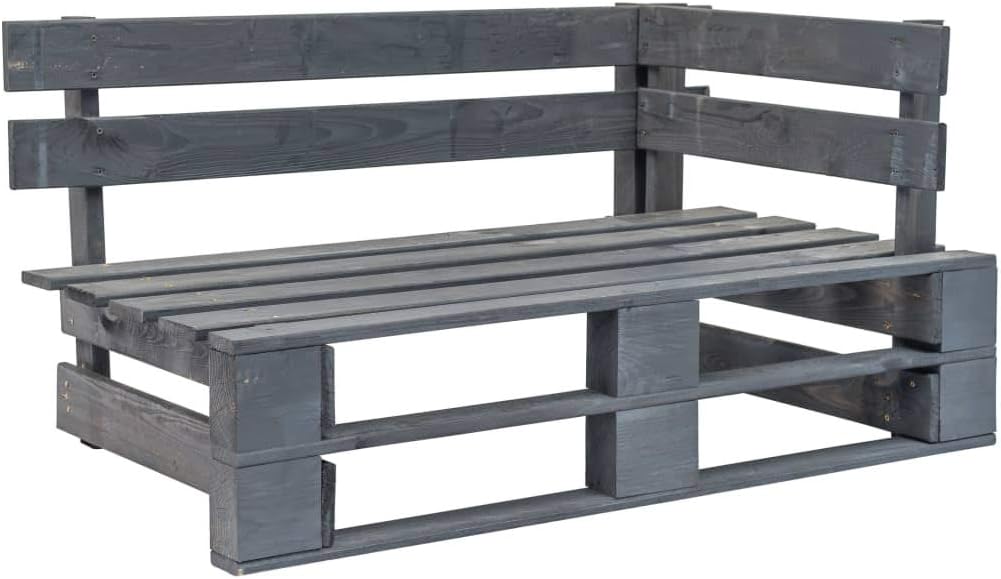 vidaXL Kiefernholz Grau Imprägniert Garten Ecksofa Modular Palettensofa Gartensofa Lounge Sofa Einze