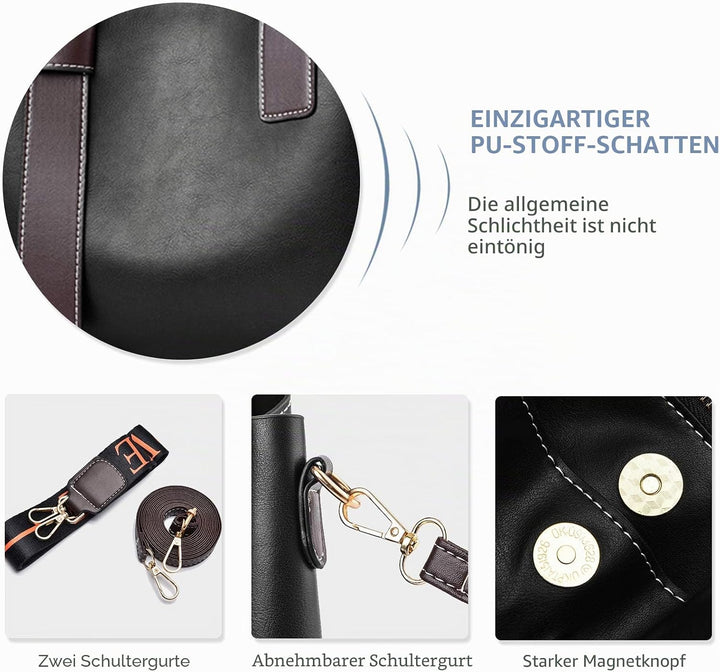 NICOLE &amp; DORIS Elegante Handtasche für Frauen Umhängetasche mit Mehreren Taschen Süsse Schultertasch