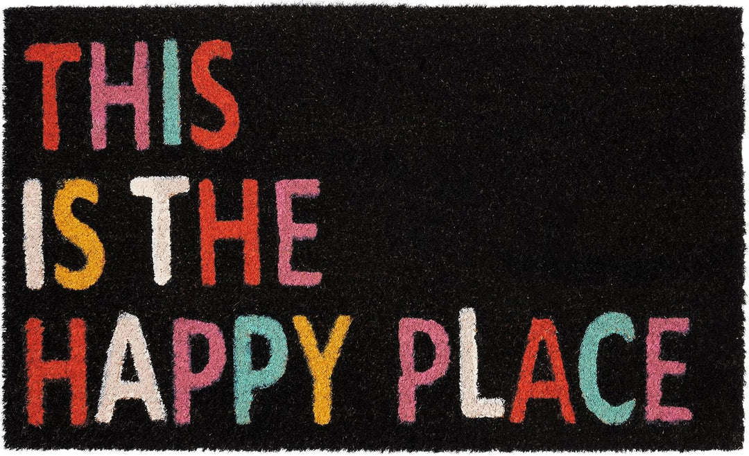 BRUBAKER Fussmatte für Aussen und Innen - This is My Happy Place - 45 x 75 cm Schmutzfangmatte - Ant