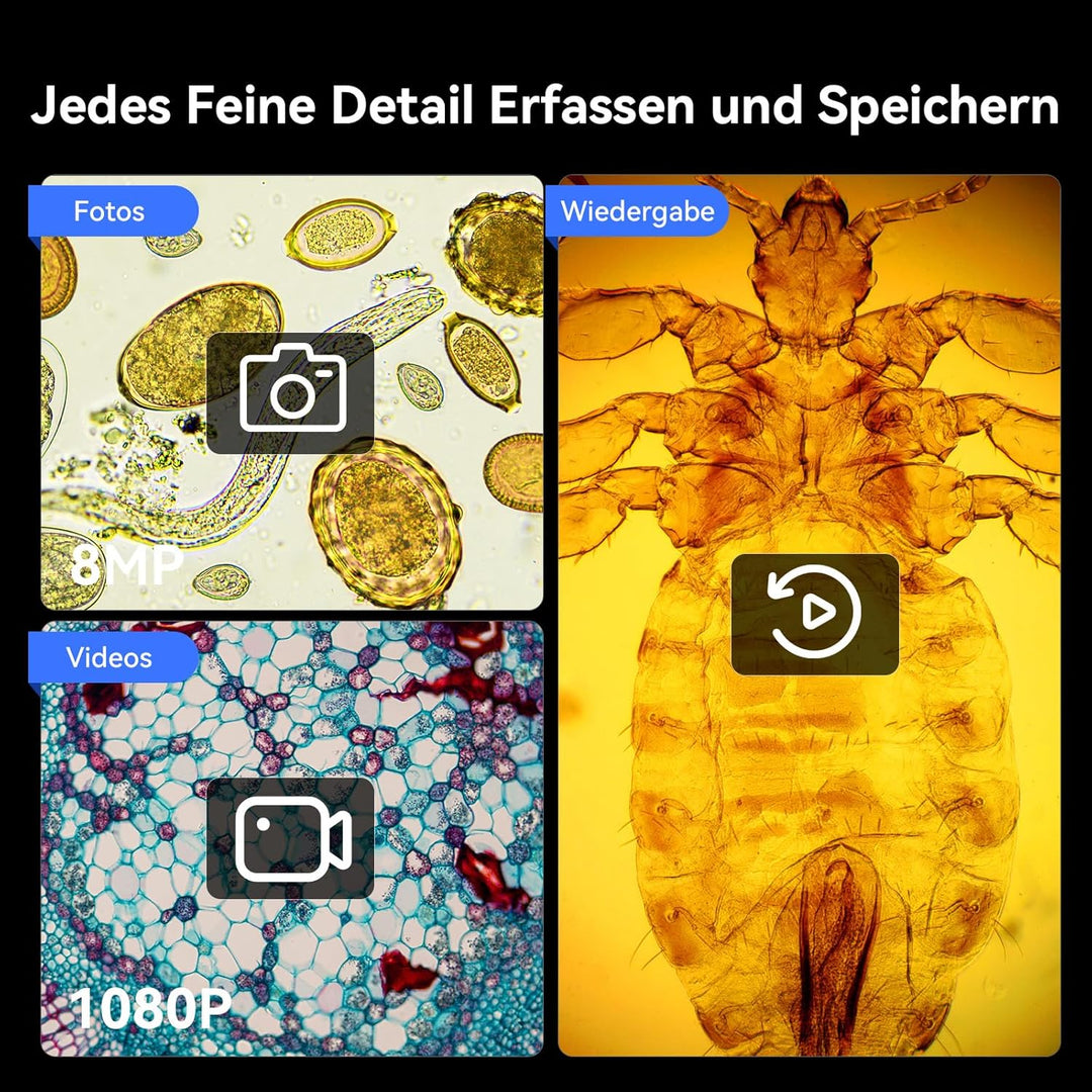 TOMLOV DM301 Max Biologisches Mikroskop für Erwachsene Kinder: 7" HDMI Digital Mikroskop mit Integri