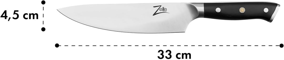 Zelite 20,3 cm Kochmesser, Profi Messer aus Deutschem Edelstahl, Universalmesser Japanisch Inspirier