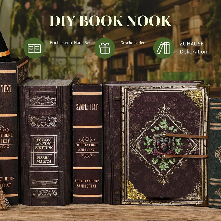 MiniCity DIY Book Nook Kit, Miniatur Puppenhäuser Haus Kit, Bookshelf Decor, Bücherecke, Booknook Hä