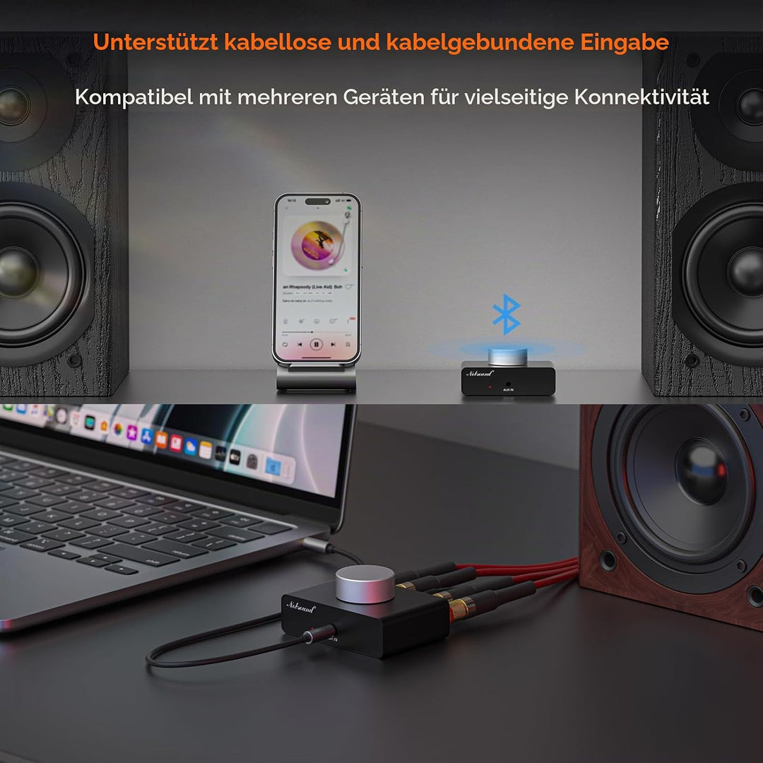 Nobsound Mini Bluetooth Stereo Verstärker: 50 W x 2 TPA3116 Endstufe, AUX- und Bluetooth-Eingänge, 2
