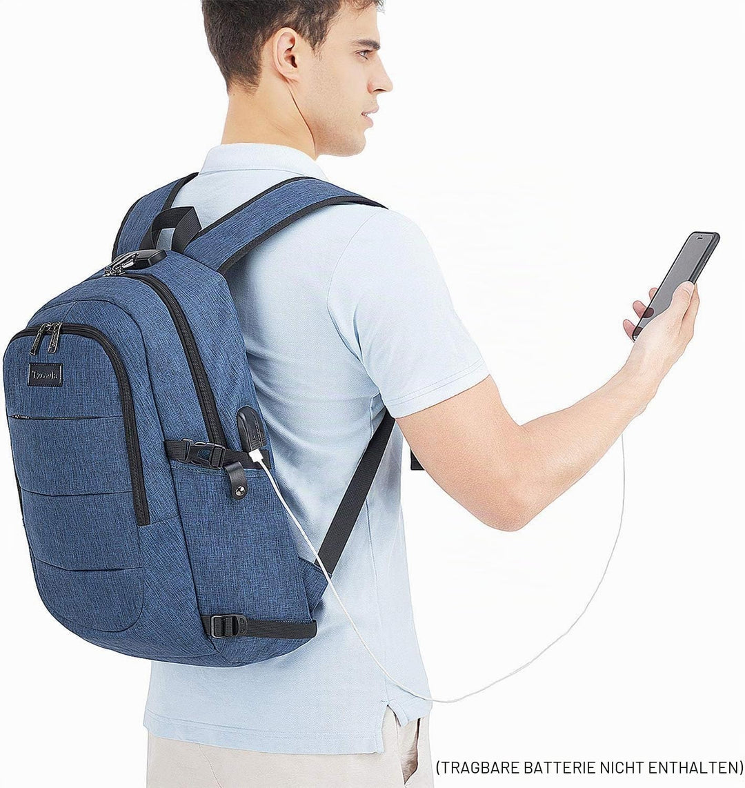 Tzowla Laptop Rucksack Herren und Damen, Reiserucksack Wasserdicht Anti-Diebstahl mit USB-Ladeanschl