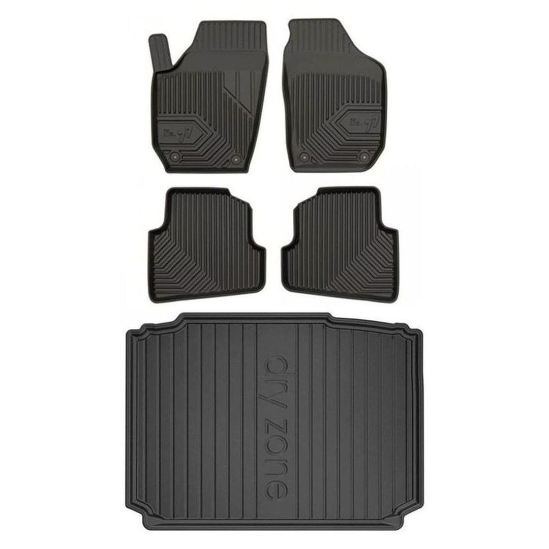 MOTOS Satz Gummifussmatten und Kofferraummatten passend für Skoda Fabia II 2006-2014 Hatchback, ohne