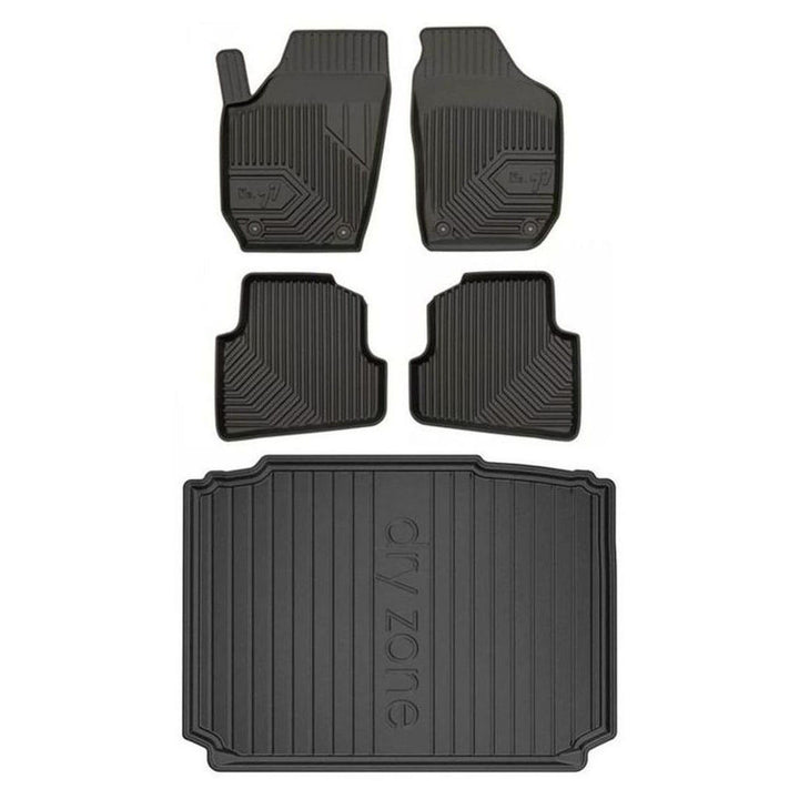 MOTOS Satz Gummifussmatten und Kofferraummatten passend für Skoda Fabia II 2006-2014 Hatchback, ohne
