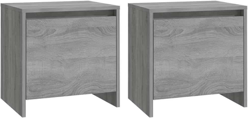 FIRBNUS Bedside Table Nachtkonsole Beistelltisch mit Stauraum Night Stand Nachttische 2er Set Grau S