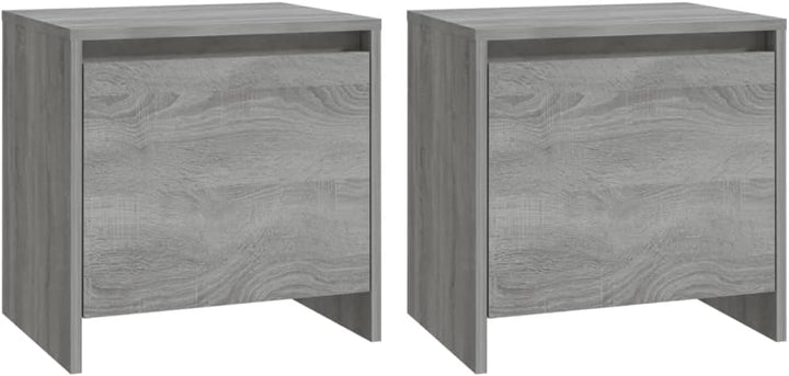 FIRBNUS Bedside Table Nachtkonsole Beistelltisch mit Stauraum Night Stand Nachttische 2er Set Grau S