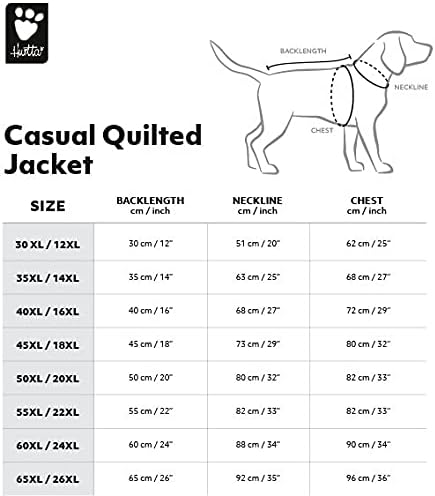 Hurtta Casual Quilted Jacket Hundemantel, River, 20XL Fluss 20XL, Fluss 20XL