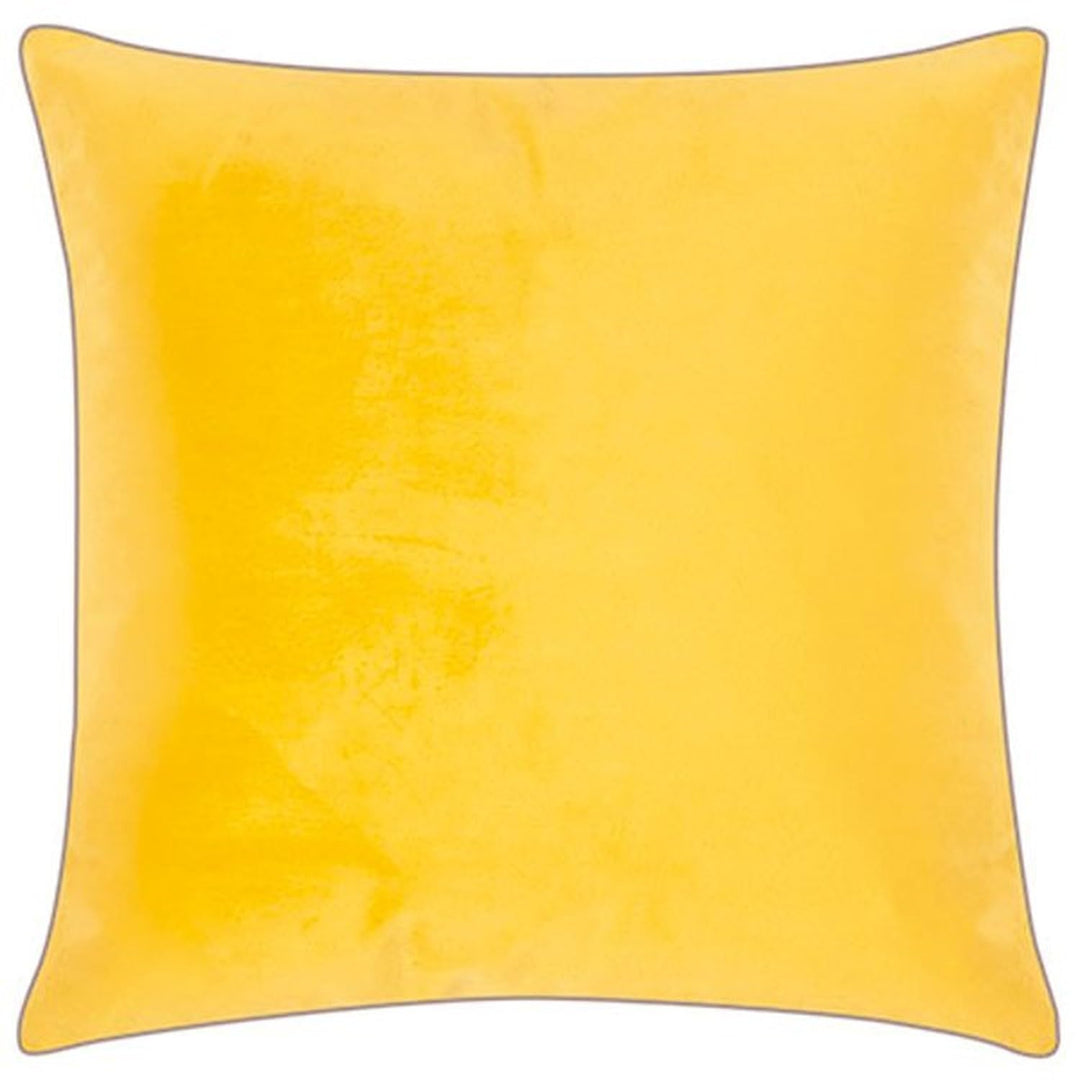 PAD - Elegance - Samt Kissen, Zierkissen, Kissenhülle - 50 x 50 cm - Farbe: Yellow gelb - Ohne Füllu
